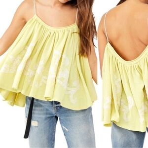 Free People Embroidered On Clouds Swing Tank Size Sm NWOT